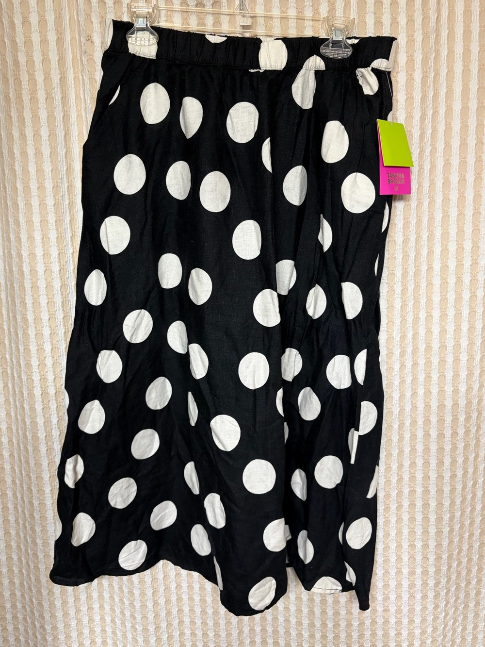 Tabitha Brown Black and White Polka Dot Midi Skirt
